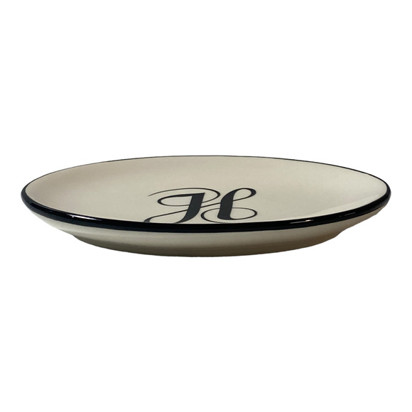 Mud Pie Ceramic Soap Dish Letter H Initial Monogram  5.5x3.75x.75" NEW - Picture 5 of 5